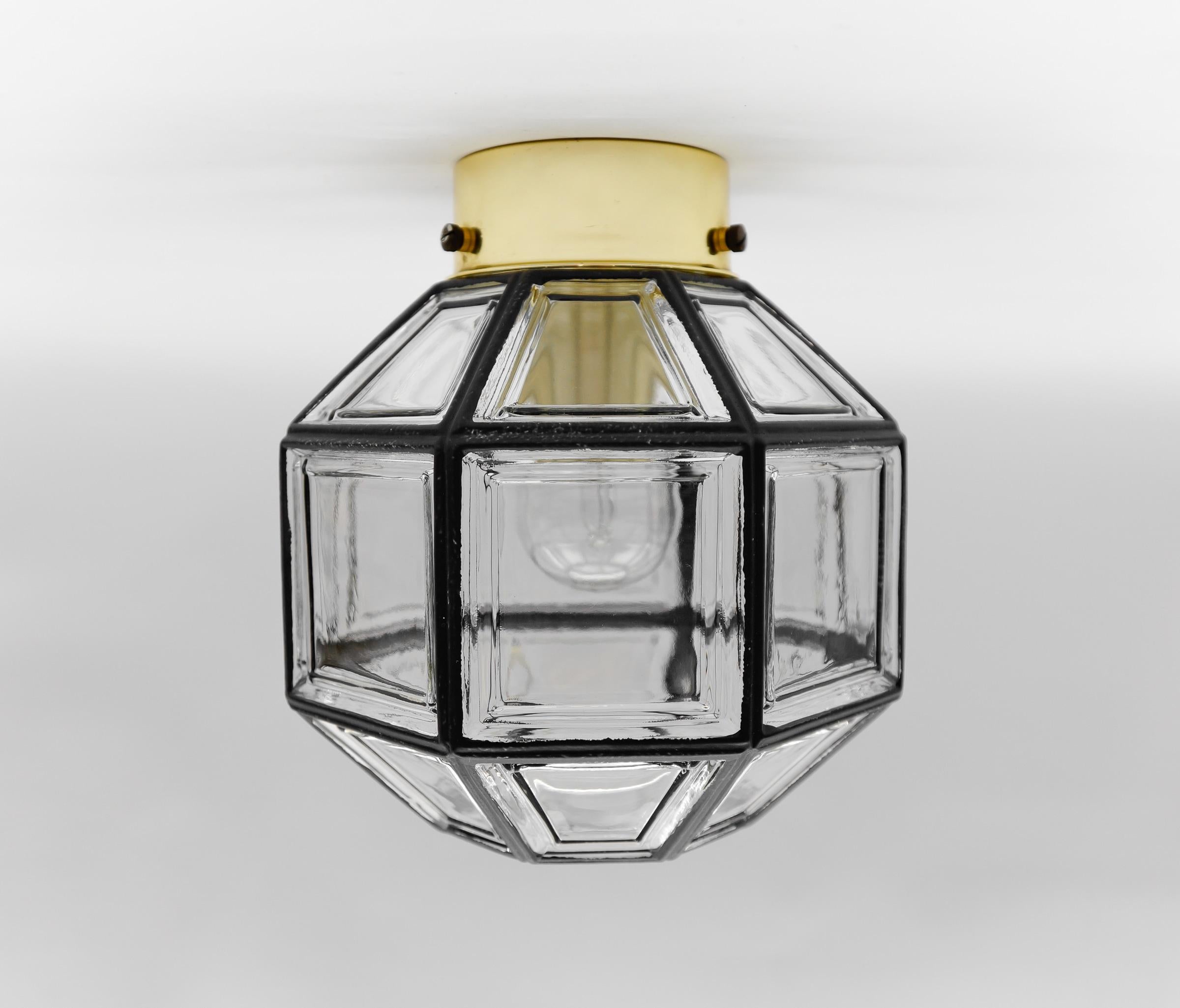 Mid-Century Modern Geometric Ceilin Lamp by Limburg - Flush Mount, Germany, 1960s For Sale