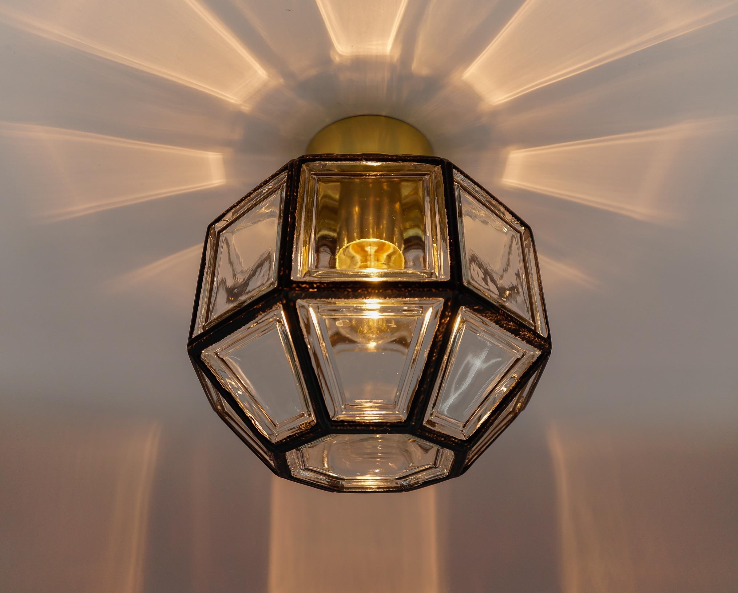 Metal Geometric Ceilin Lamp by Limburg - Flush Mount, Germany, 1960s For Sale