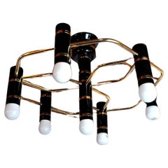 Geometric Ceiling Light with 7 Lights, Maison Sciolari, Italy, 1970