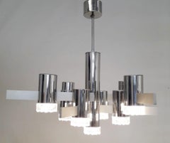 Geometric Chandelier by Gaetano Sciolari, Italy, 1970's.