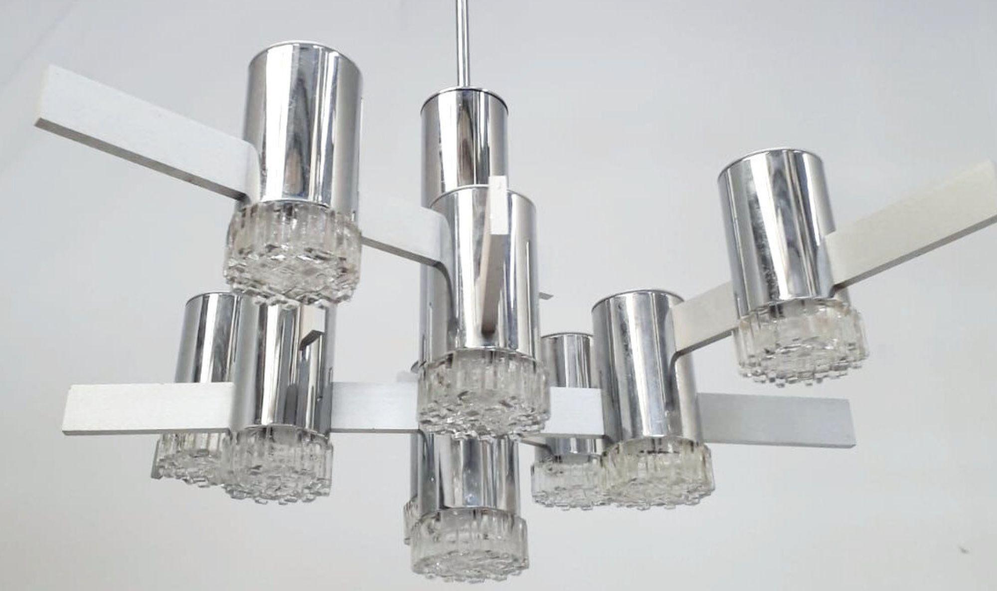 Lampadario geometrico di Gaetano Sciolari, Italia, anni '70. in vendita 1