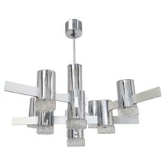 Geometric Chandelier by Gaetano Sciolari, Italy, 1970's.