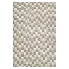 Geometric checkered pattern Natural tones Wool Rug 20'x25'5''