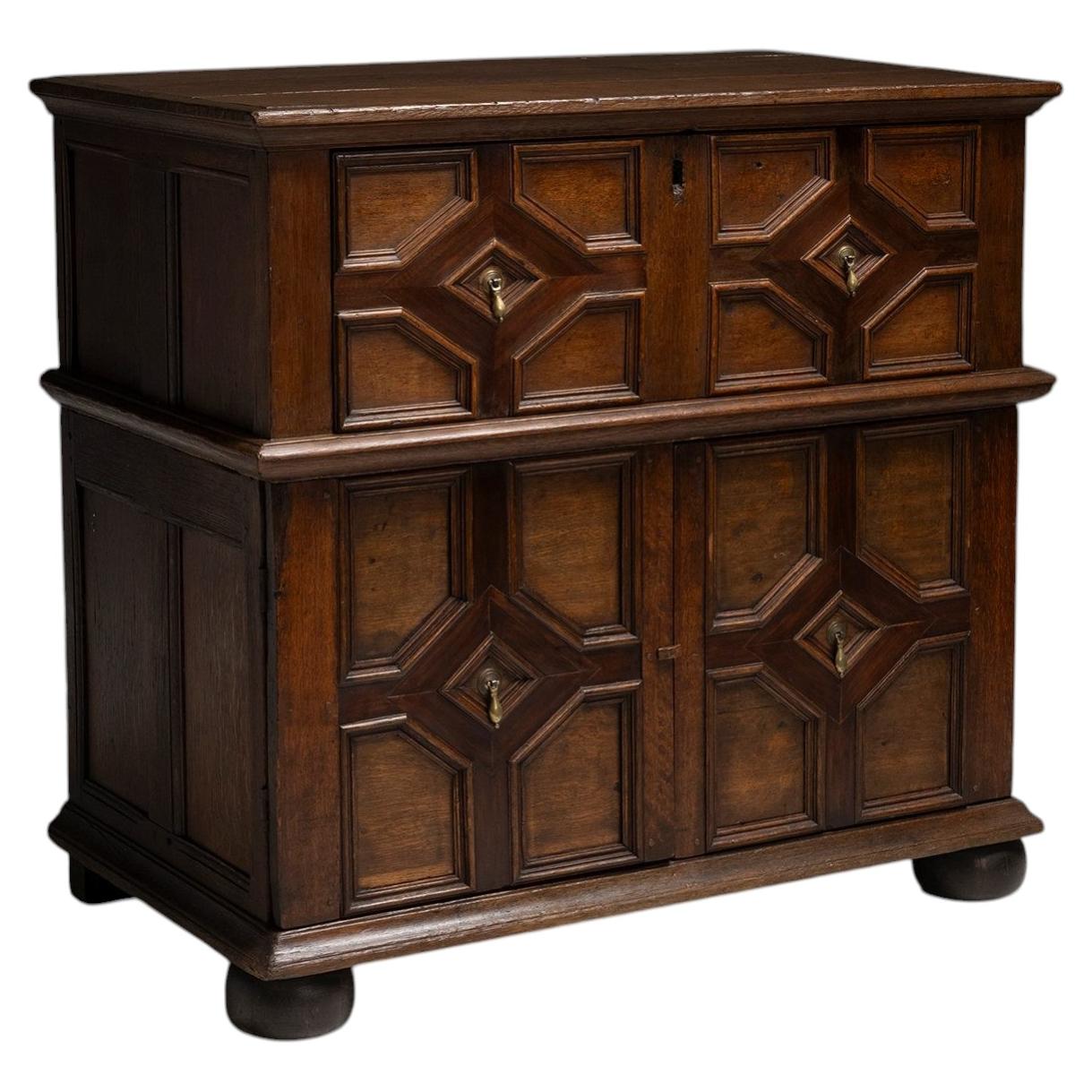 Geometric Chest, England 1680 For Sale