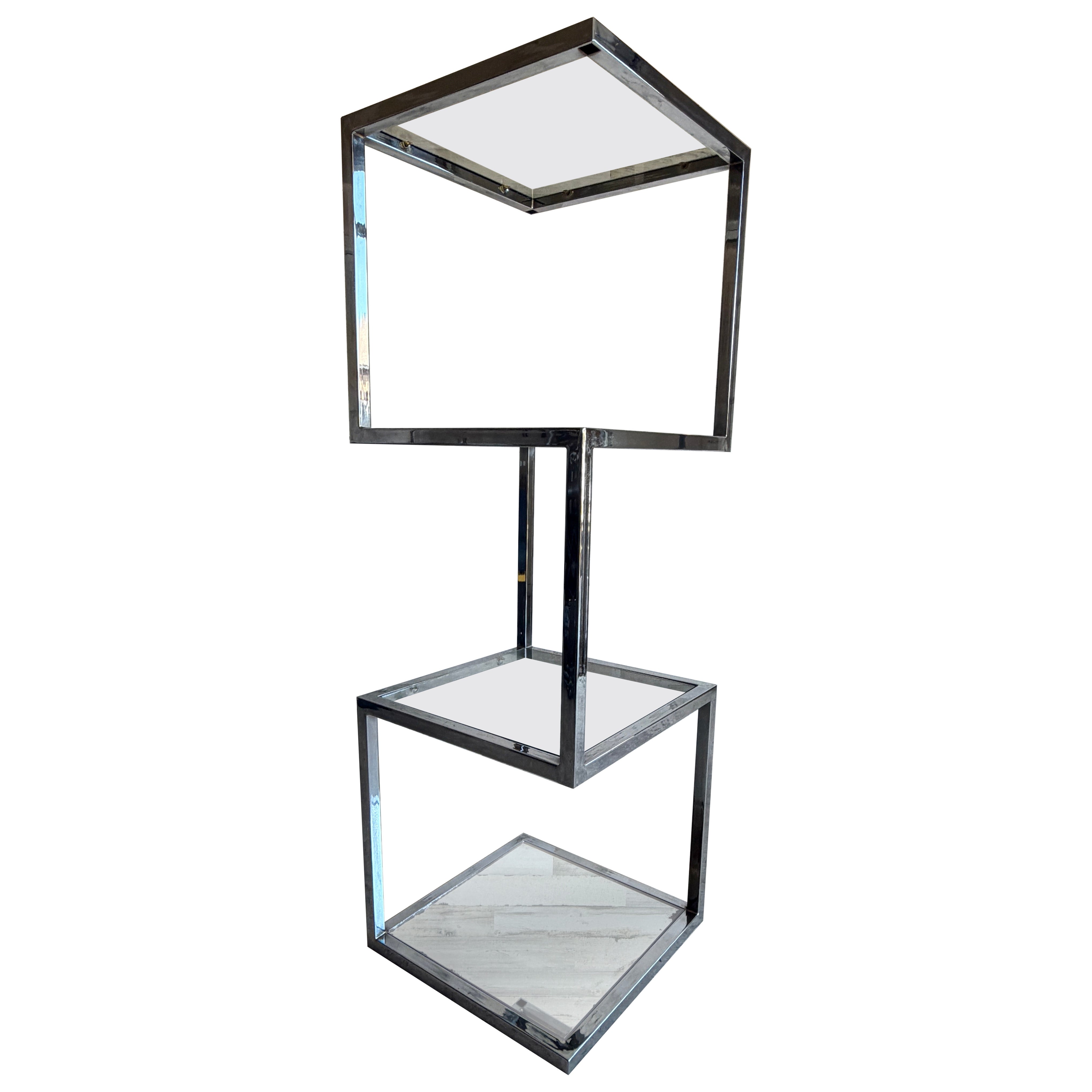 Geometric Chrome Etagere