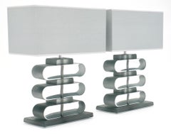 Geometric Clear Murano Glass Lamps