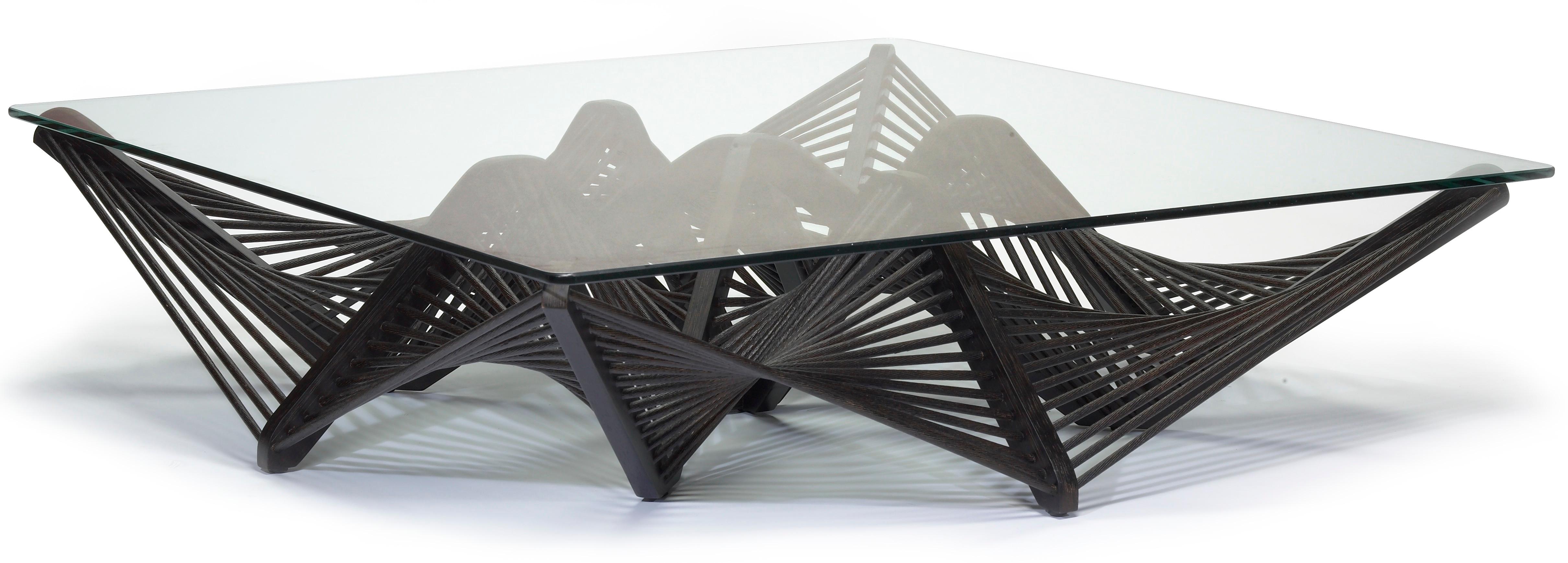 International Style Geometric Cocktail Table in Black For Sale