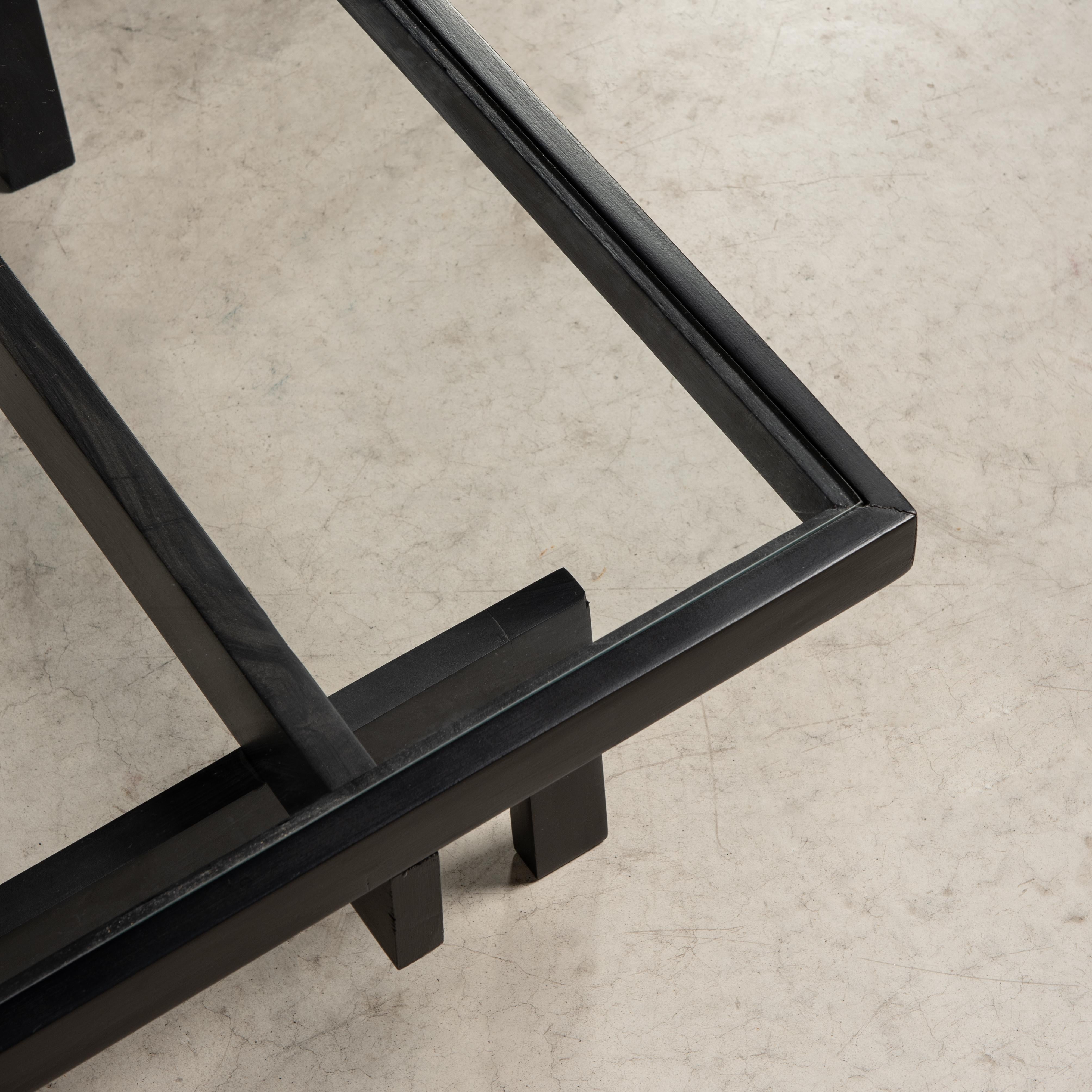 Mid-Century Modern Table basse géométrique brésilienne mi-siècle moderne de Branco & Preto en vente