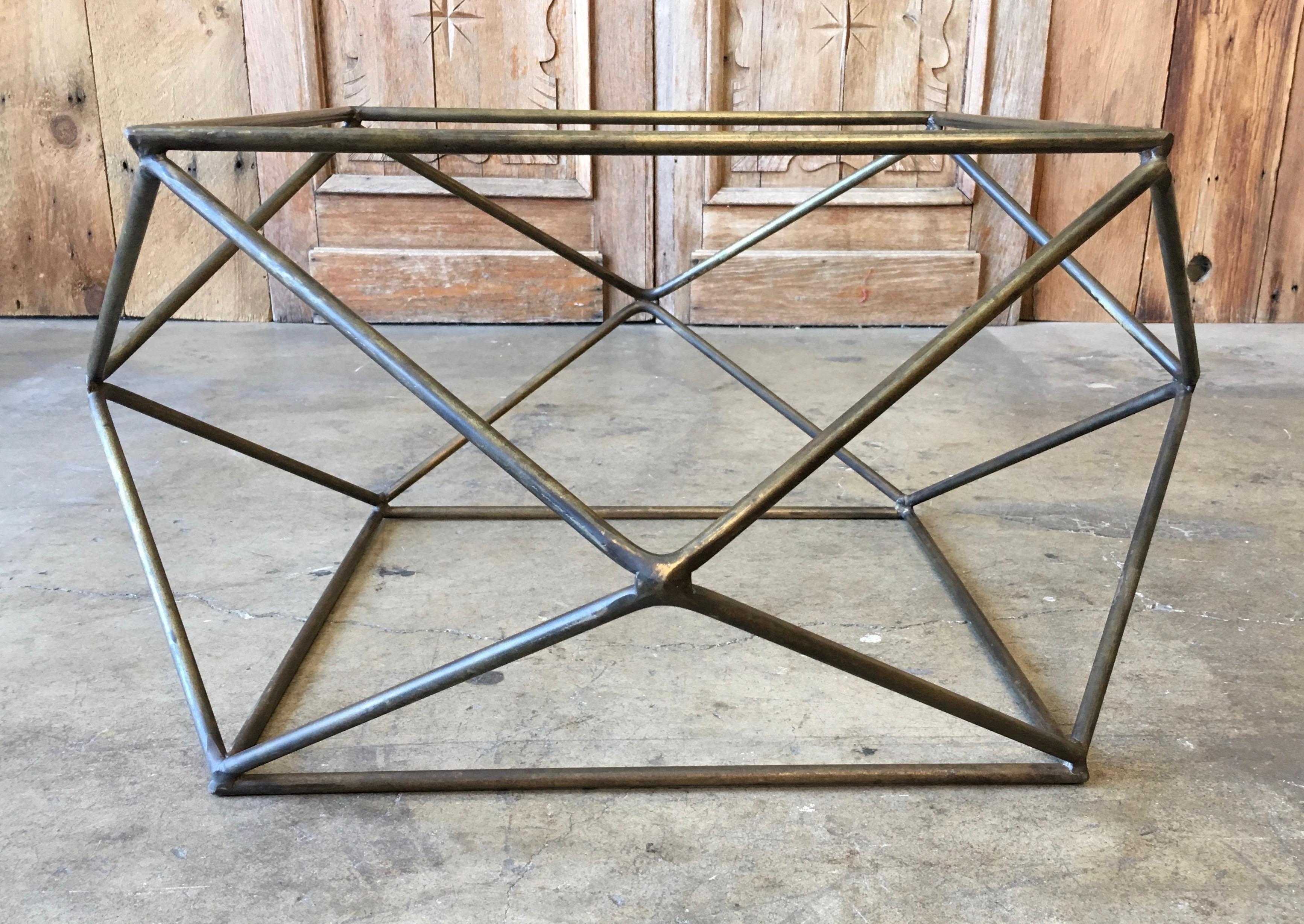 Bronzed Geometric Coffee Table by Milo Baughman for Directional