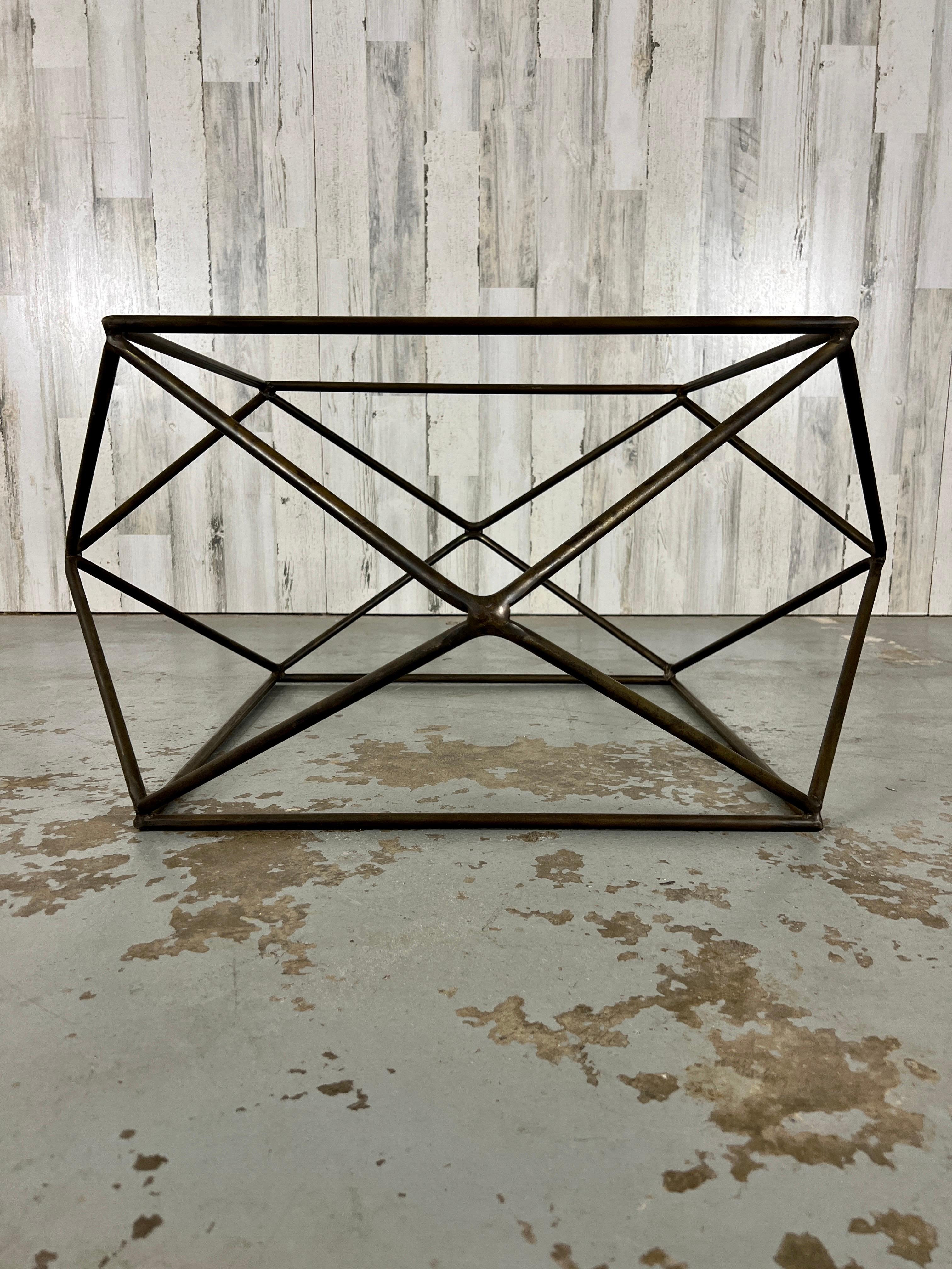 Bronzed Geometric Coffee Table by Milo Baughman for Directional For Sale