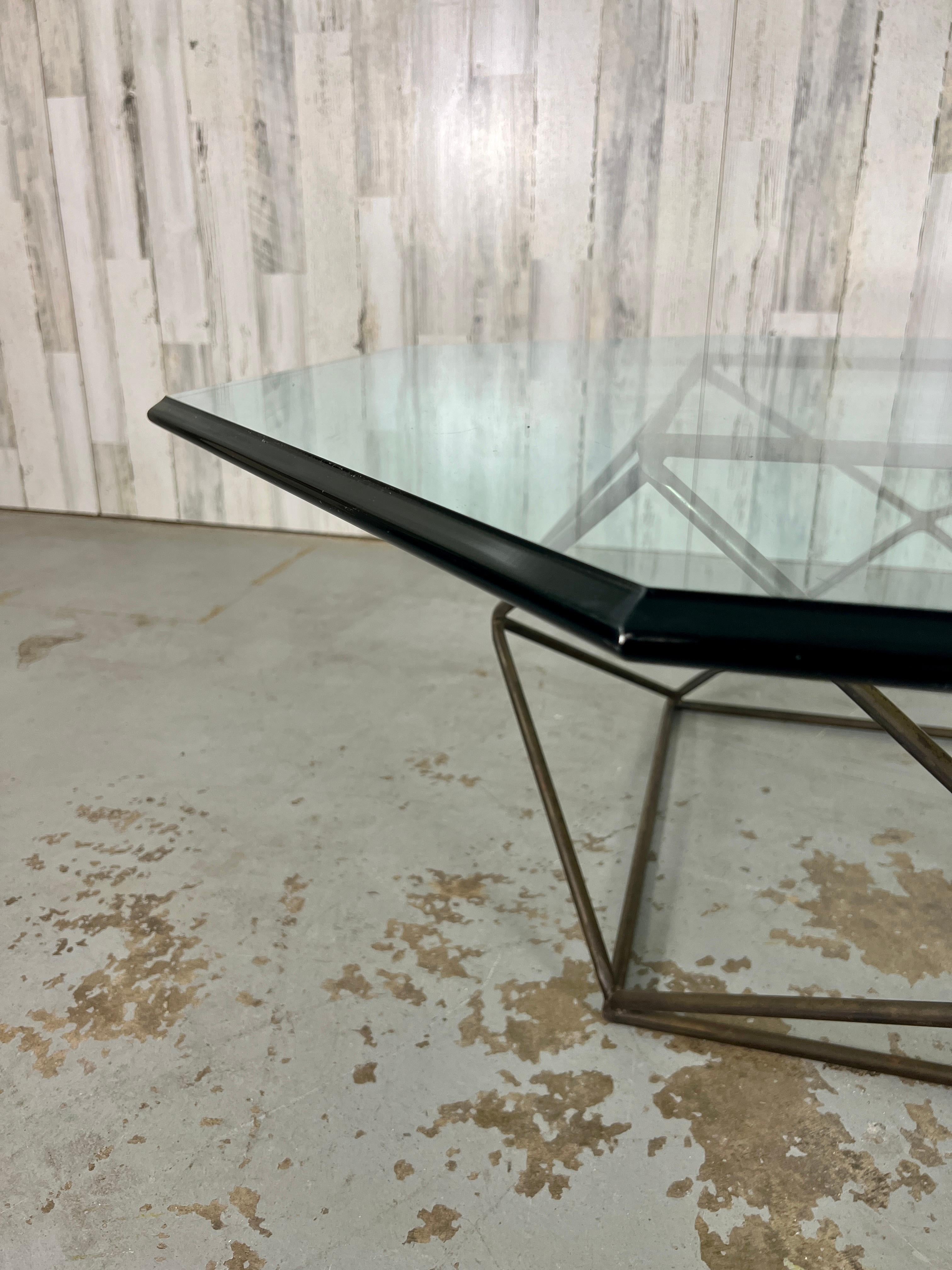 Steel Geometric Coffee Table by Milo Baughman for Directional For Sale