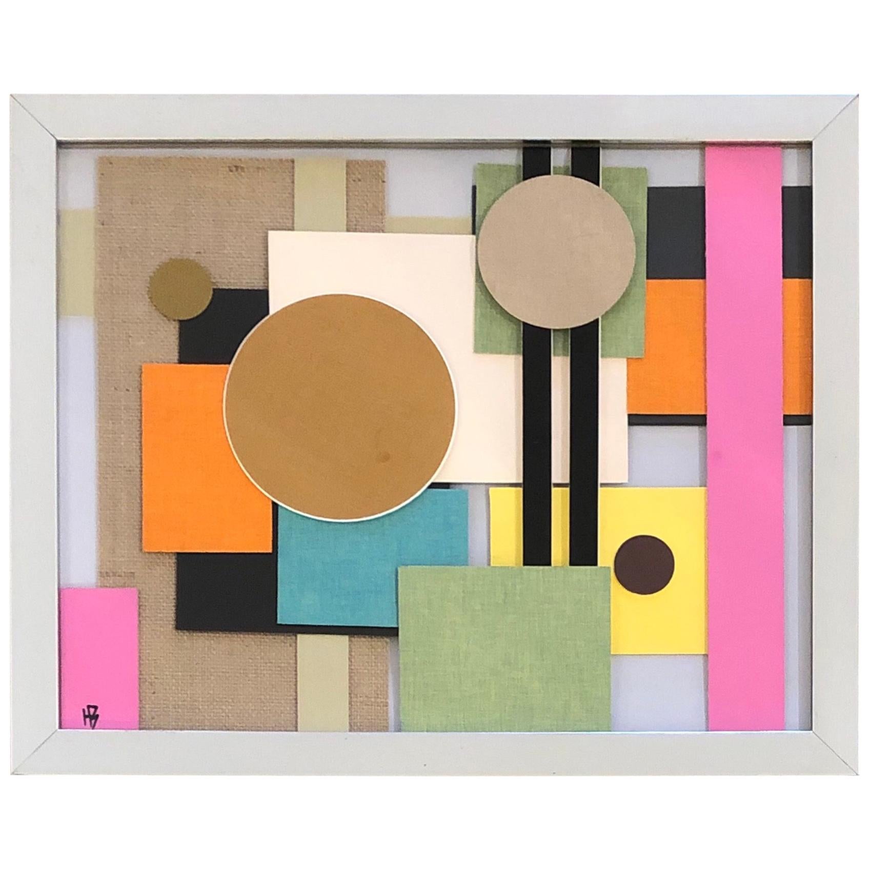 Geometric Collage by Artist Heather Borsche Contemporary Art California Design For Sale