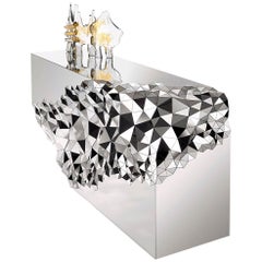 Geometric Console Table in Mirror Polished Steel, Stellar by Jake Phipps