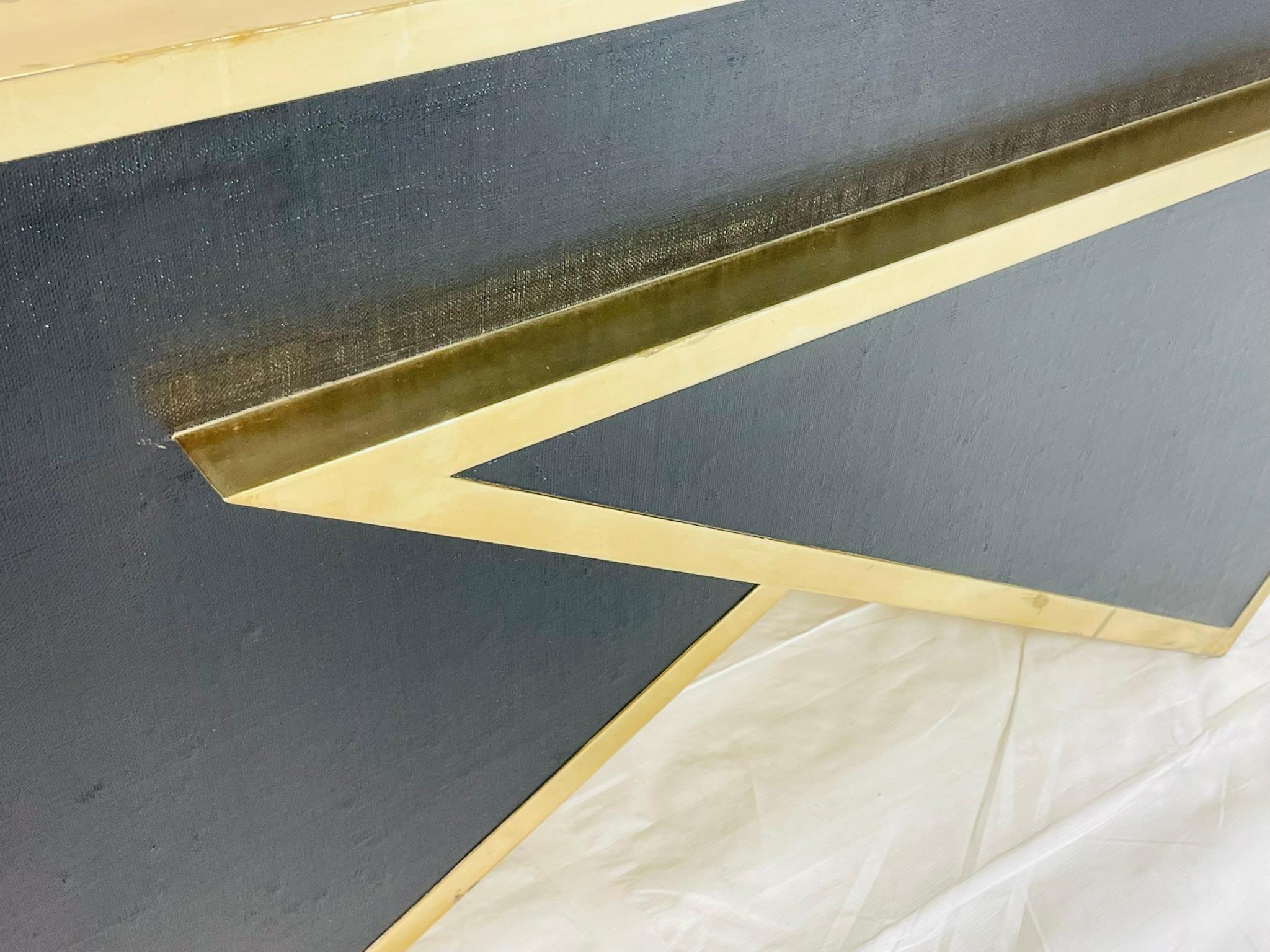 Tavolo da console geometrico in foglia d'argento di Meuble Decor, Los Angeles in vendita 8