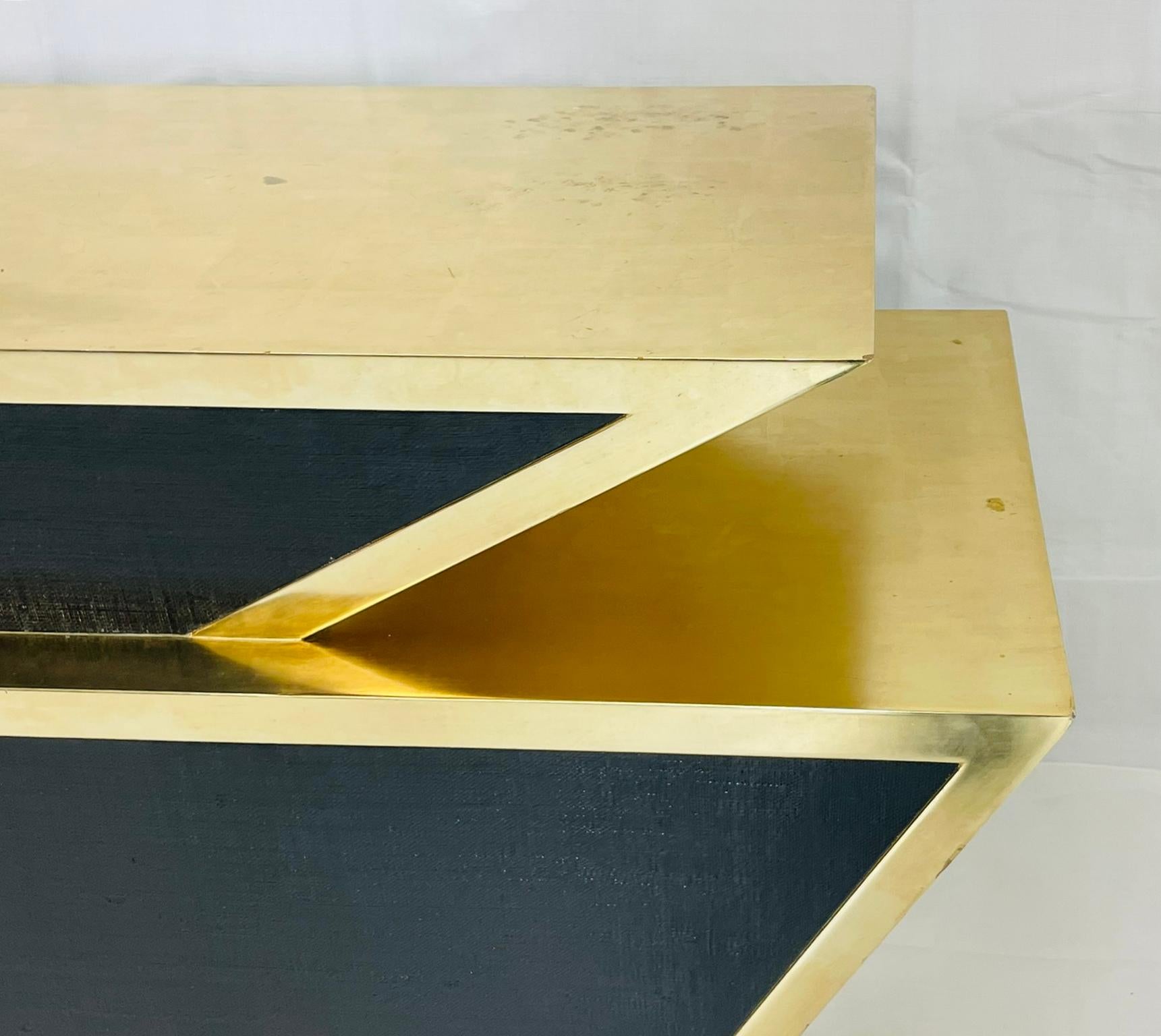 Tavolo da console geometrico in foglia d'argento di Meuble Decor, Los Angeles in vendita 9