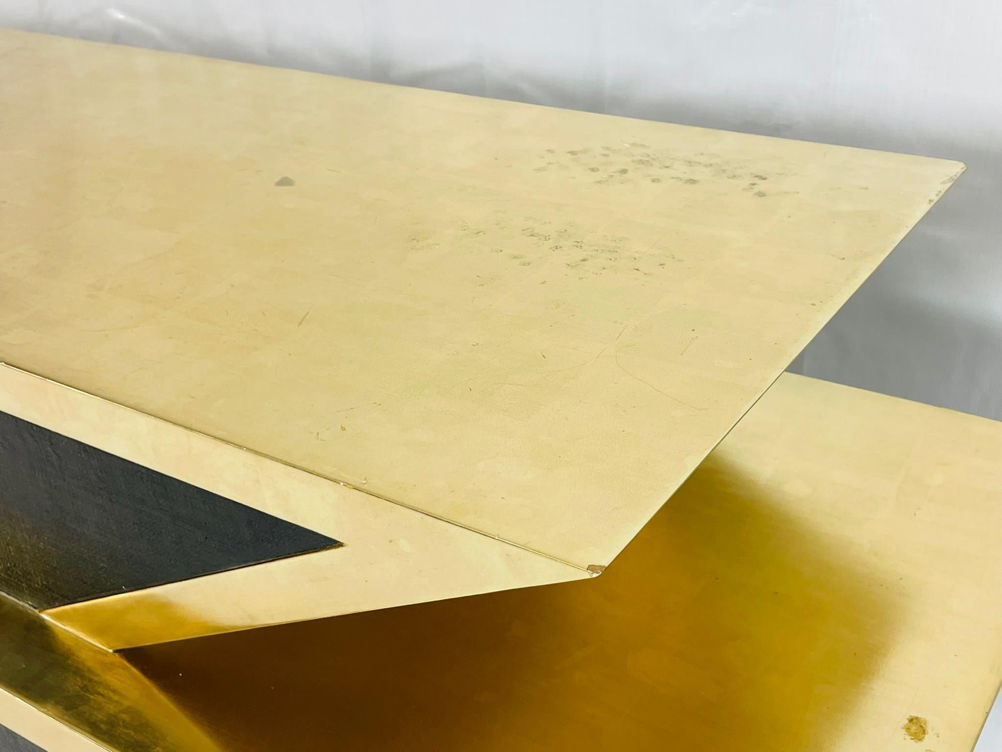 Tavolo da console geometrico in foglia d'argento di Meuble Decor, Los Angeles in vendita 10