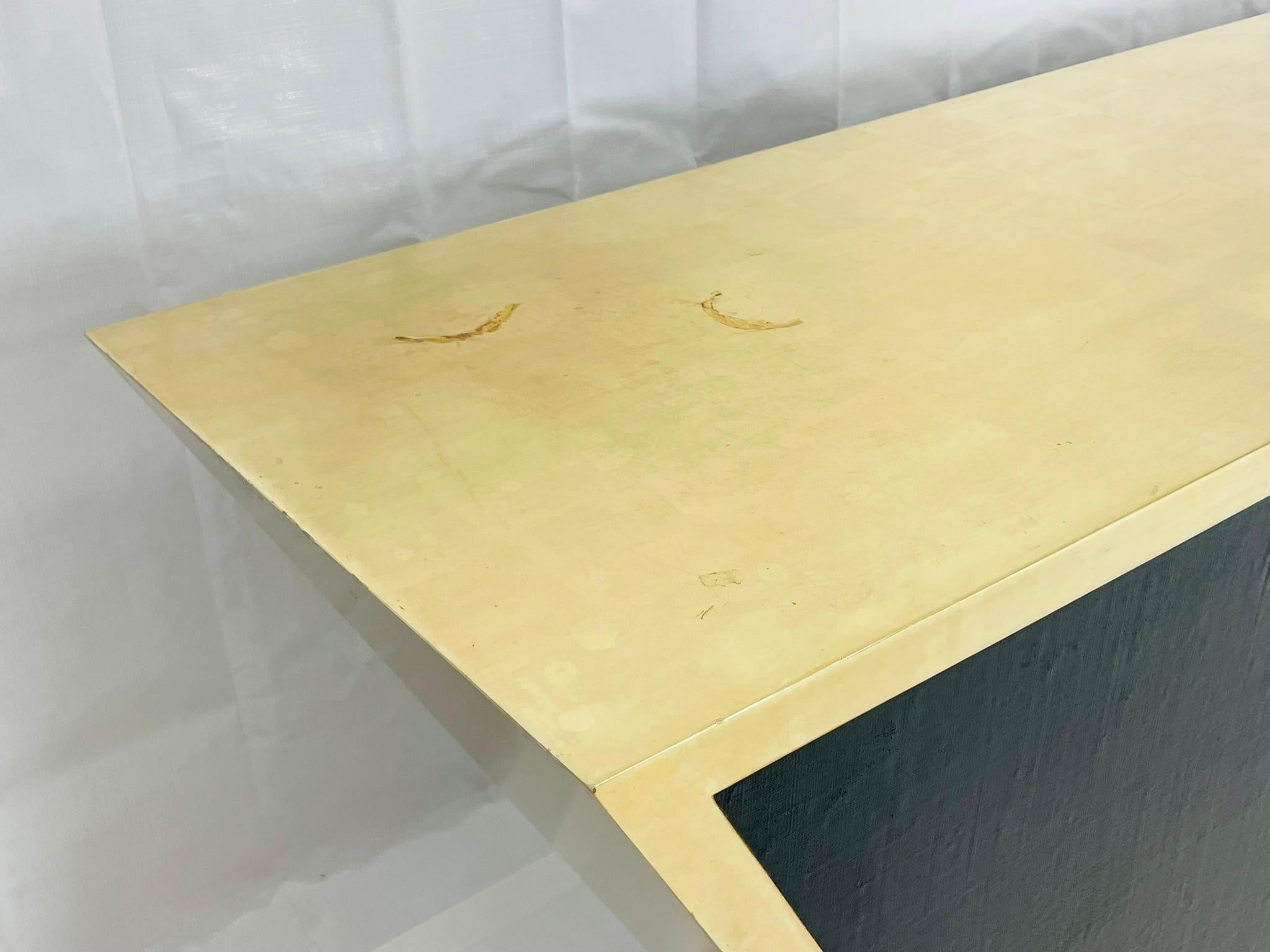 Tavolo da console geometrico in foglia d'argento di Meuble Decor, Los Angeles in vendita 11