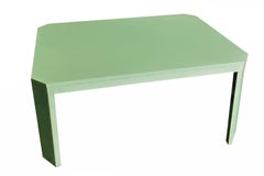Geometric Contemporary Aquamarine Lacquered Dining Table Acento