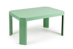 Geometric Contemporary Aquamarine Lacquered Dining Table Acento