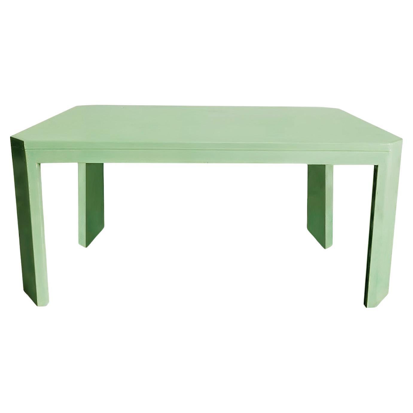 Table de salle à manger laquée aigue-marine contemporaine géométrique Acento en vente