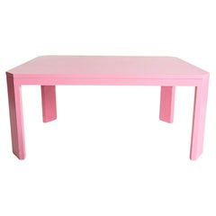 Geometric Contemporary Pink Lacquered Dining Table Acento