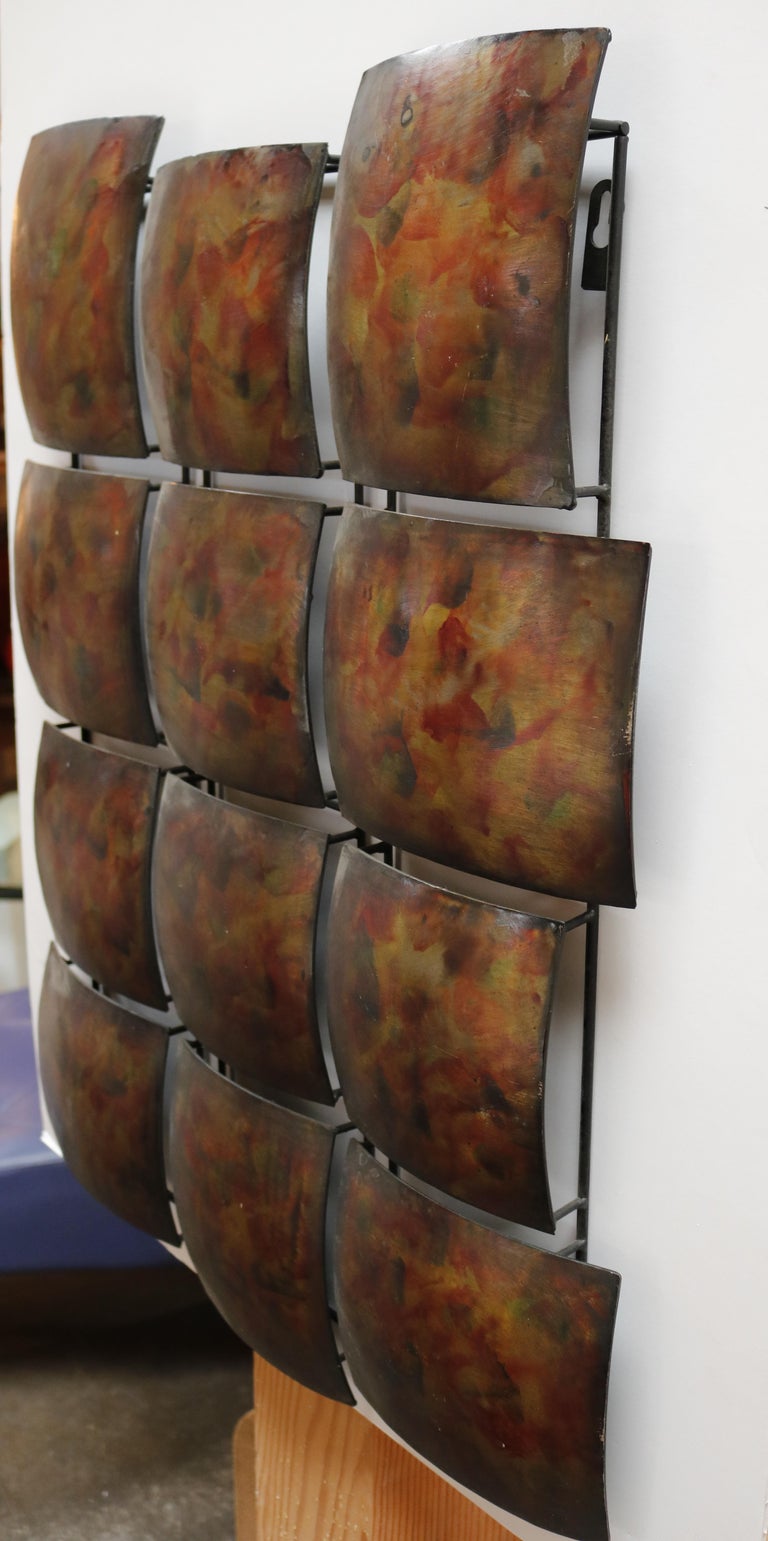 Geometric Copper Wall Sculpture For Sale at 1stDibs