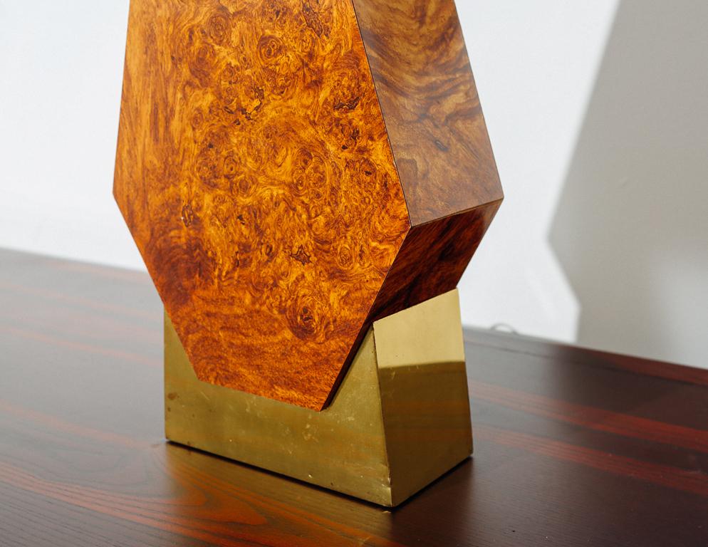 Geometric Cork Shade Table Lamp In Good Condition In Brooklyn, NY