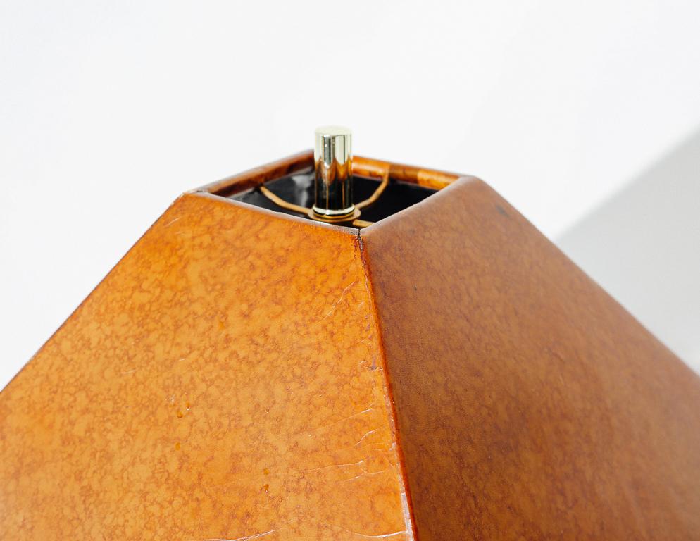 Late 20th Century Geometric Cork Shade Table Lamp