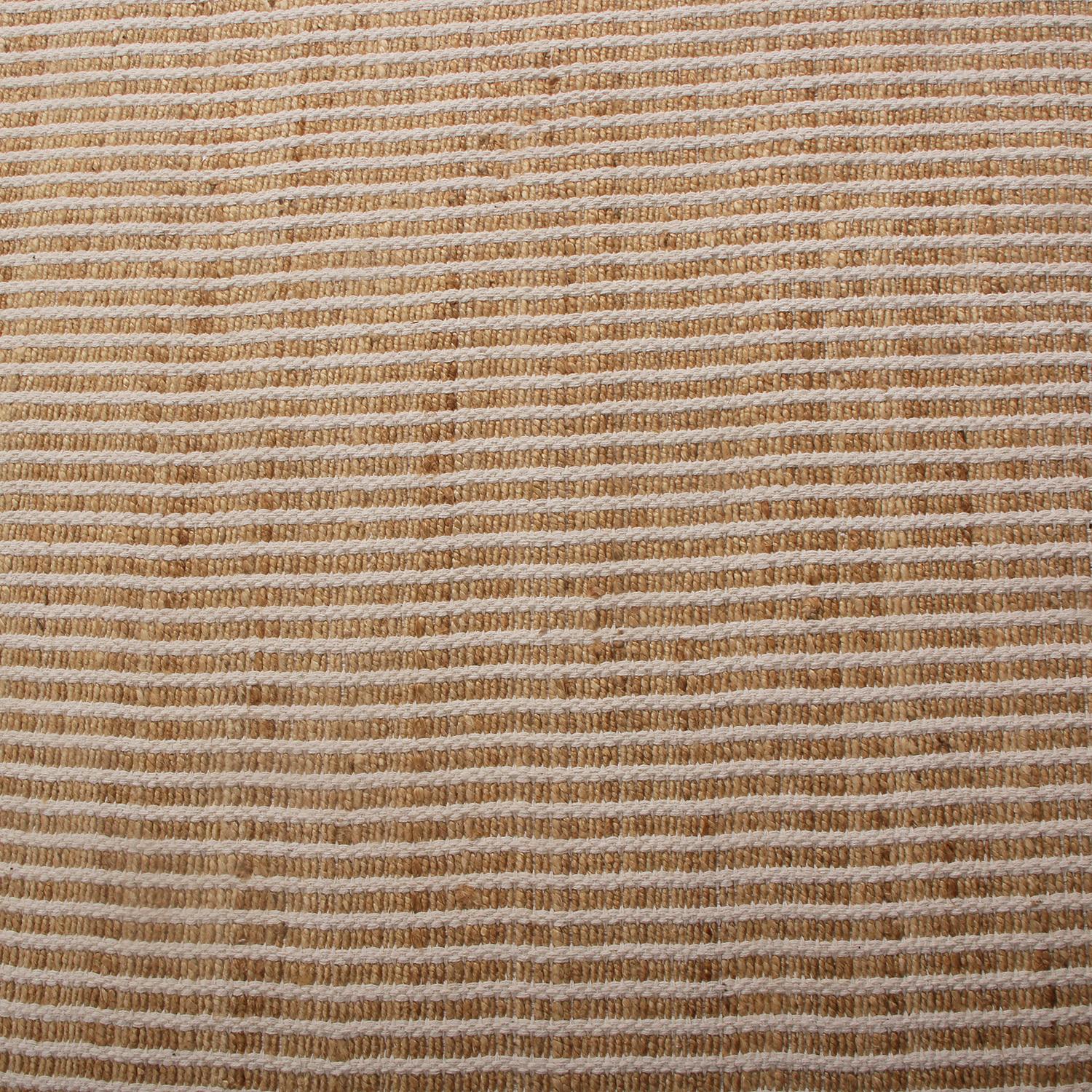Hand-Woven Geometric Cream Beige and Yellow Hemp Cotton Flat-Weave Rug by Rug & Kilim