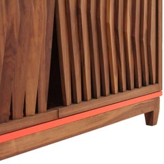 Geometric Credenza Made of Mayan Solid Wood, Handcrafted in México