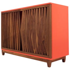 Geometric Credenza Made of Mayan Solid Wood, Handcrafted in México