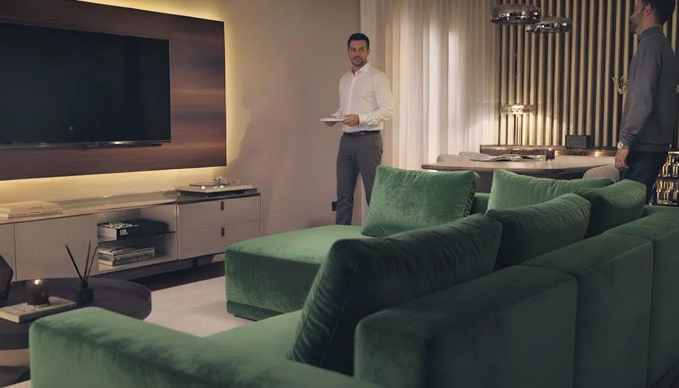 Portuguese Geometric Cube Blocks Sofa in Rich Emerald Green Velvet By Mondo For Sale