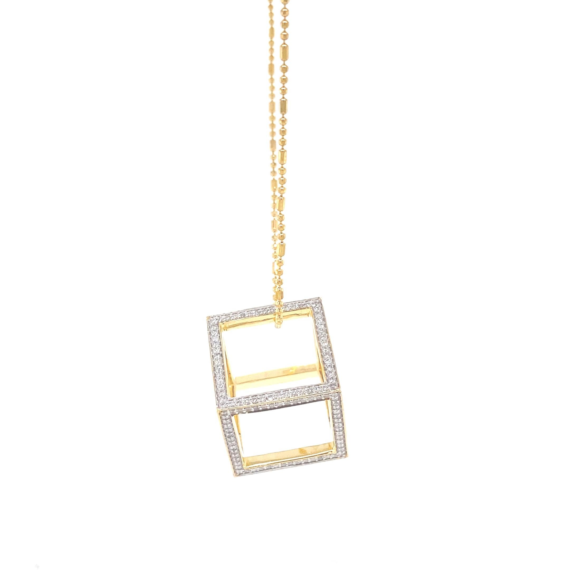 3d cube necklace