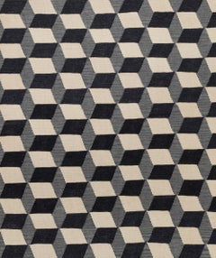 Geometric Cubist Checkered Flatweave Rug