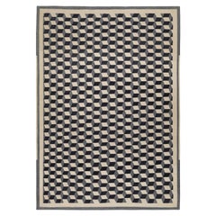 Geometric Cubist Checkered Flatweave Rug