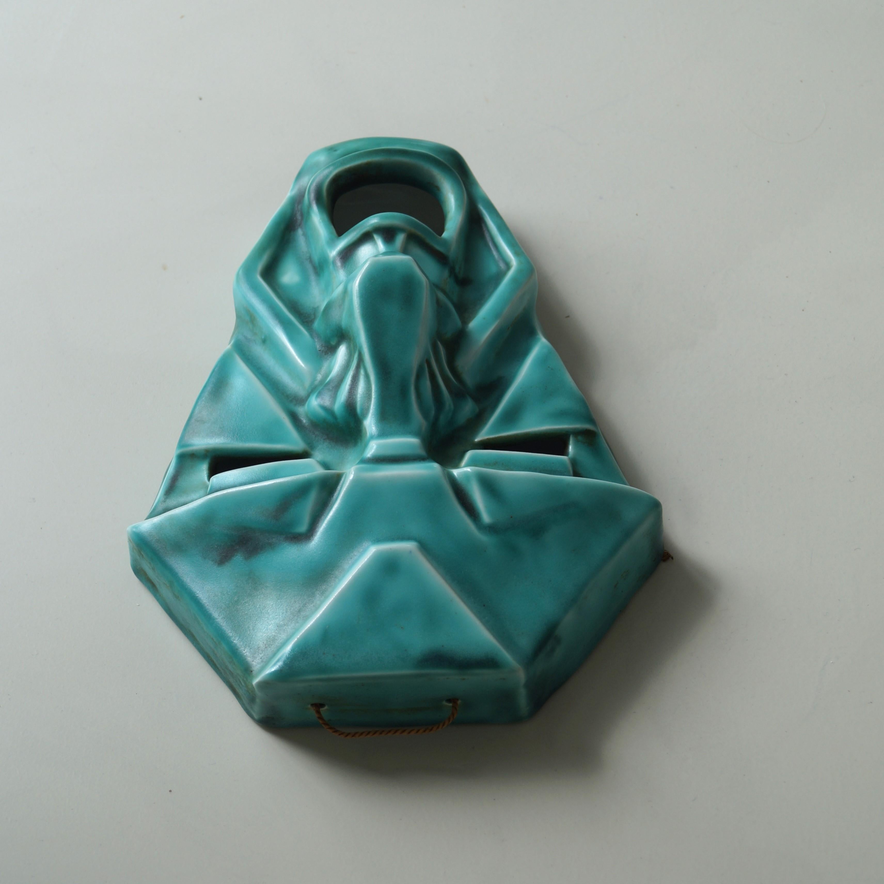 Art Deco geometric  'Grotesque' face mask by Ron Birks, Newport Pottery, England 5