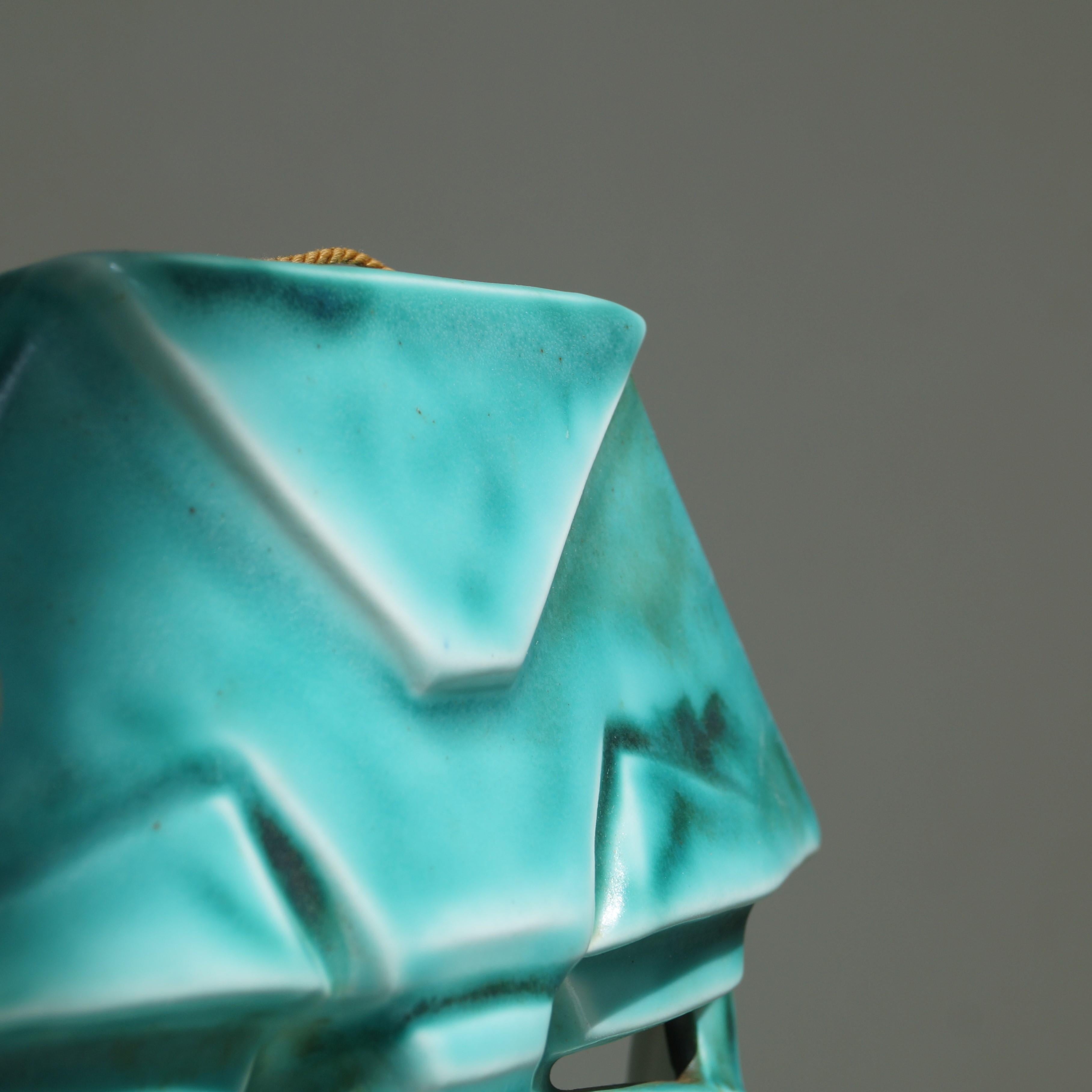 English Art Deco geometric  'Grotesque' face mask by Ron Birks, Newport Pottery, England
