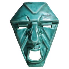 Art Deco geometric  'Grotesque' face mask by Ron Birks, Newport Pottery, England
