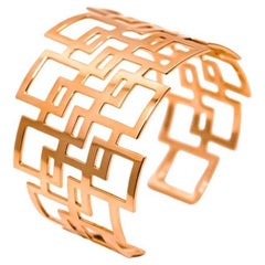 Geometric Cuff Bracelet in 18kt Rose Gold by Mohamad Kamra