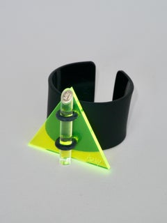 Geometric Plexiglas Cuff Bracelet by Isaky, Paris c.1980