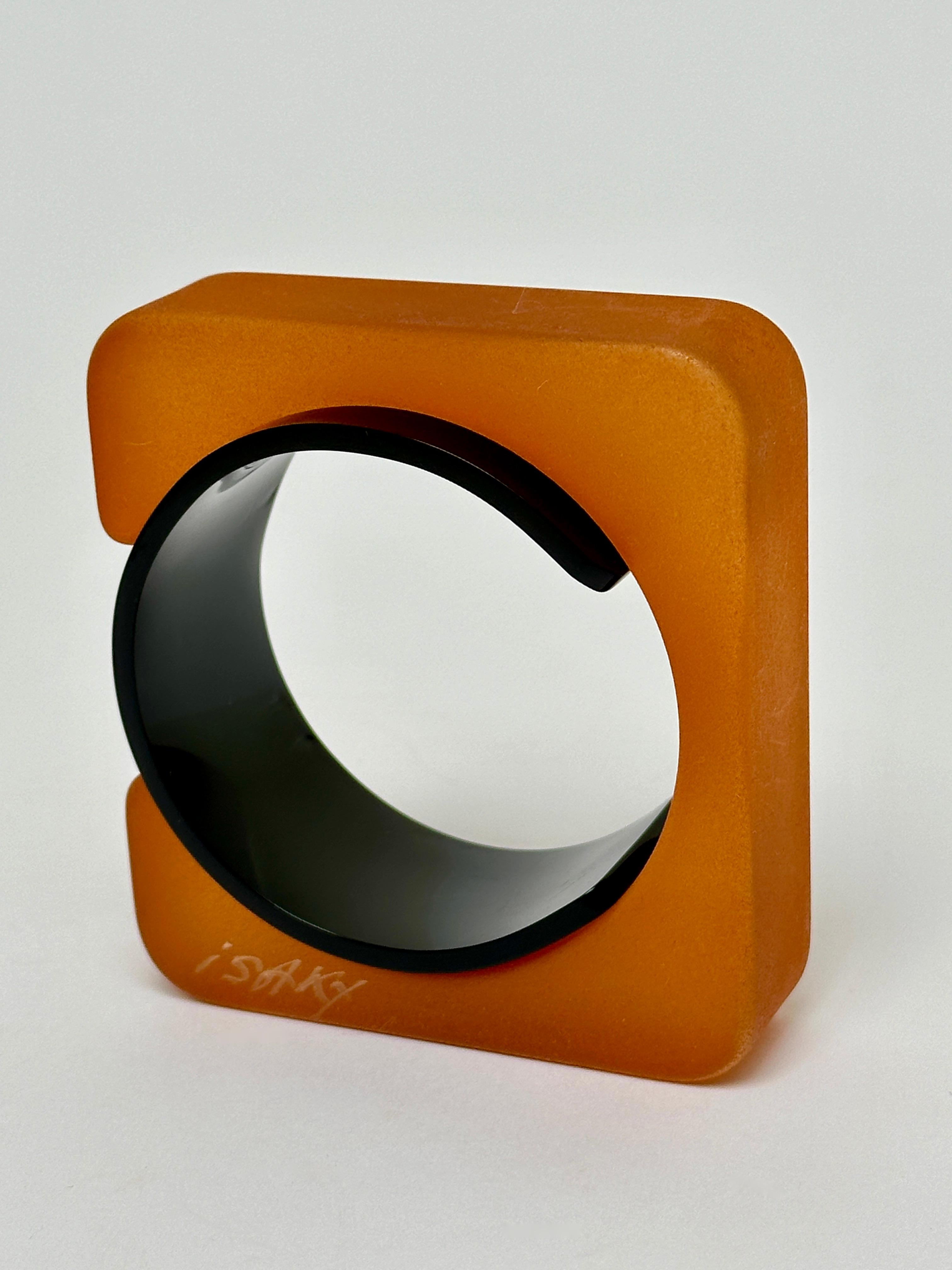 Resin Geometric Cuff, Isaky, Paris c. 1980 For Sale