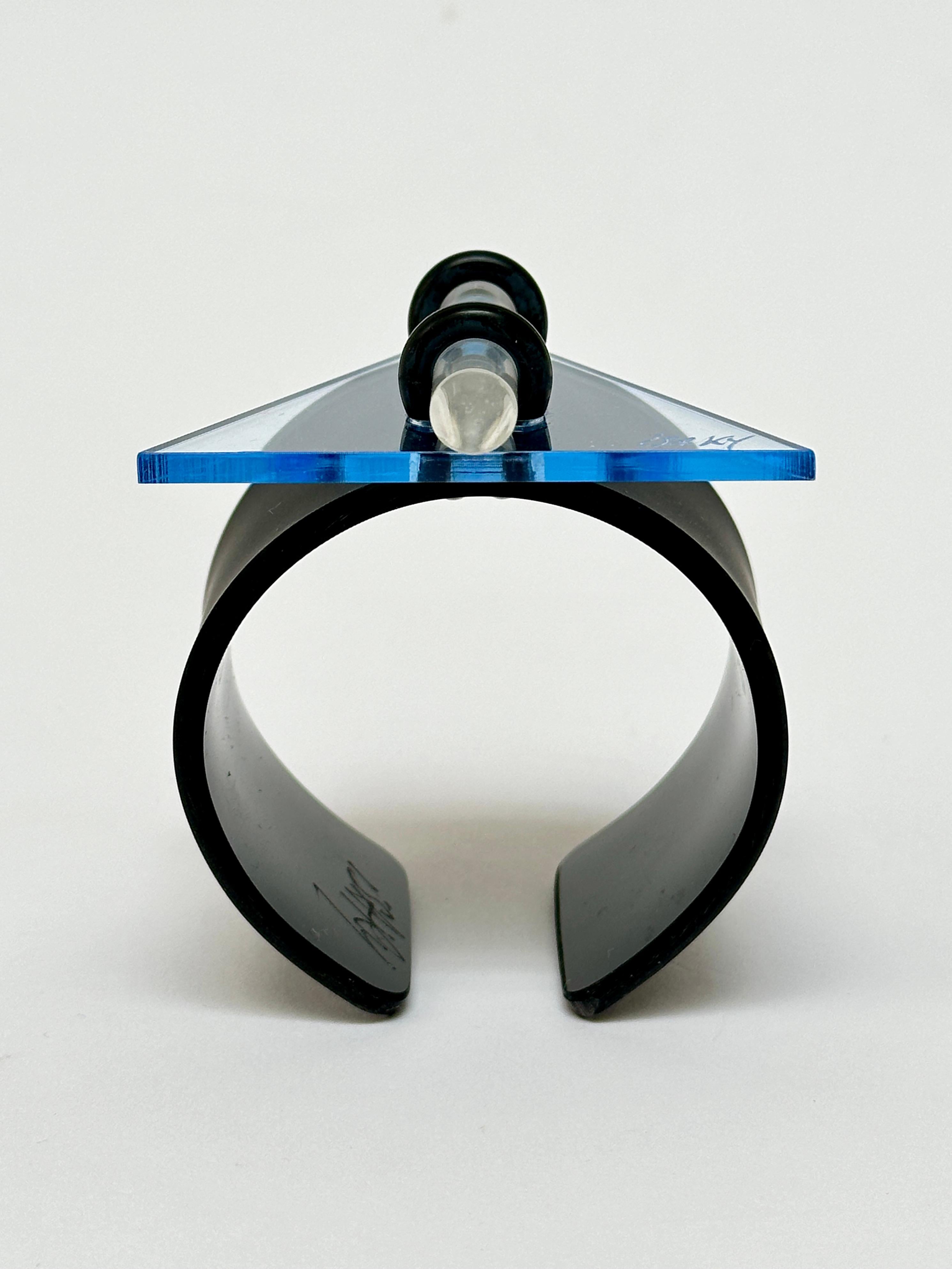 Plastic Geometric Cuff, Isaky, Paris c. 1980 For Sale