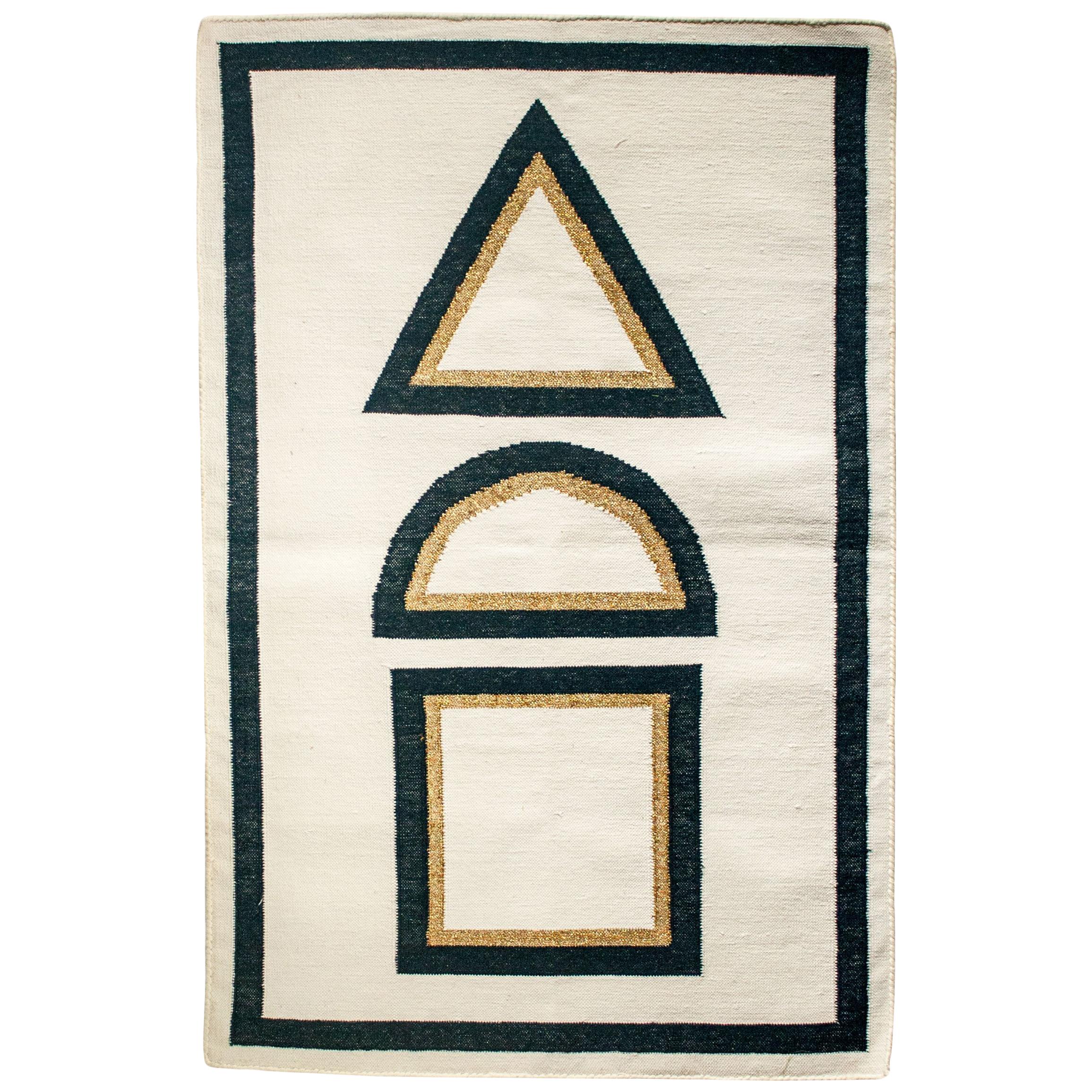 Geometric Dana Handwoven Modern Cotton Rug, Carpet and Durrie