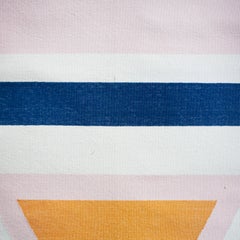 Tapis et Durrie Dana Navy en laine moderne tissé à la main