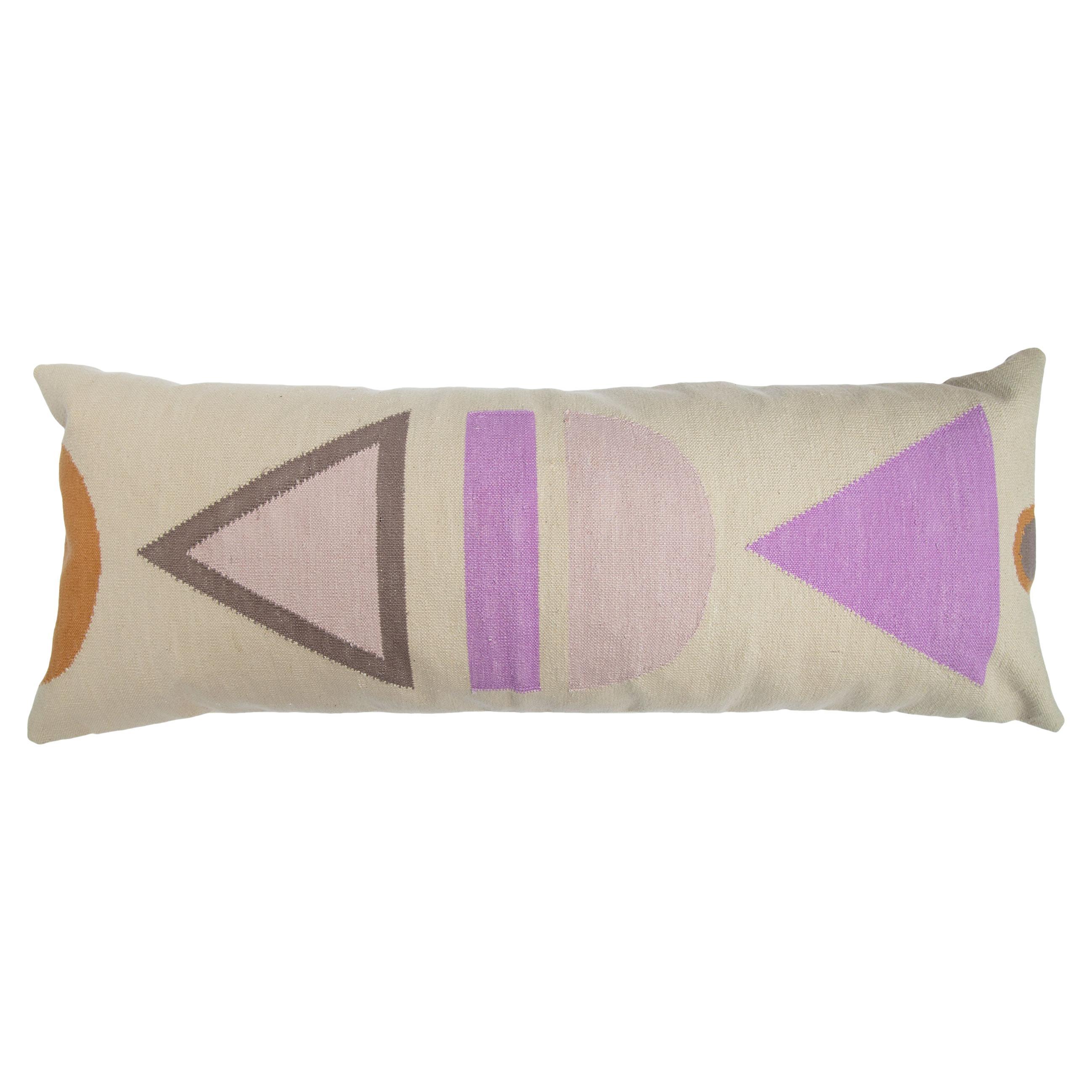 Geometric Dana XL Lumbar Pillow, Pastel For Sale