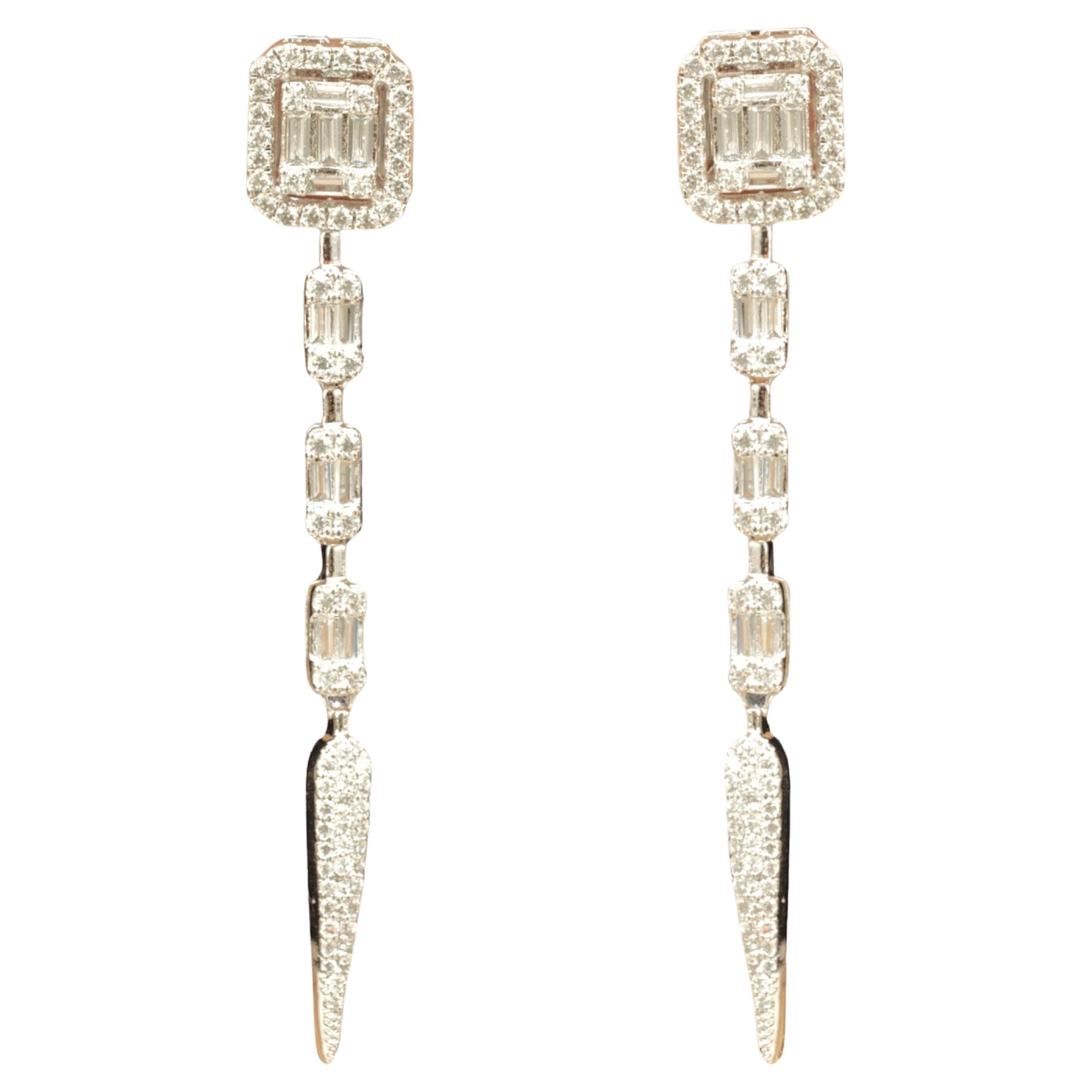 Pendants d'oreilles géométriques en or massif 14k (certifié)