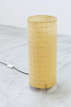 Geometric Danish 1950s floor lamp with cocoon plastic, Denmark, 1950s