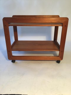 Geometric Danish Teak Bar Cart