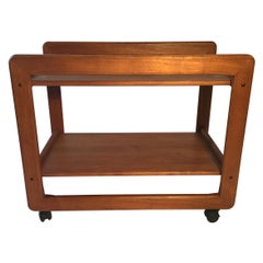 Geometric Danish Teak Bar Cart