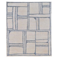 Geometric Deco Large Scale Hand-Knotted Wool Rug 8'4''x10'